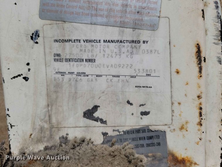 image for item EE1048 1984 Ford 7000 fuel truck