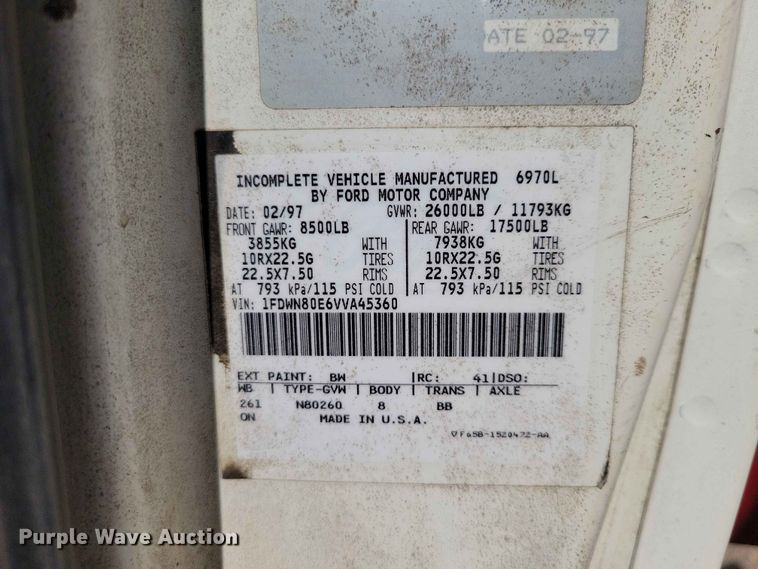 image for item EE1181 1997 Ford Louisville dump truck