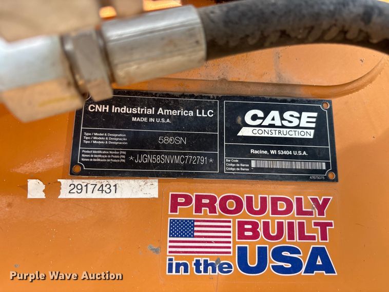 image for item EF6326 2021 Case 580 Super N backhoe