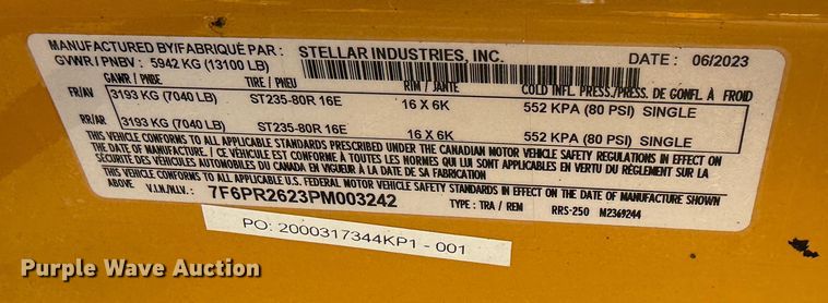 image for item EG1898 2023 Stellar Industries, Inc. RRS-250 reel trailer