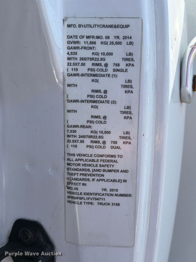 image for item EG9316 2015 Ford F650 Super Duty bucket truck