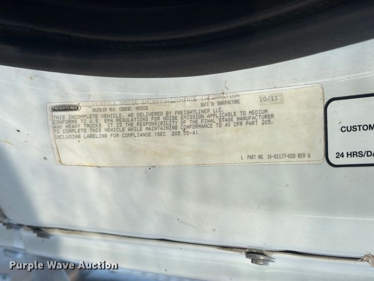 image for item EG9327 2012 Freightliner Business Class M2 Crew Cab crane truck