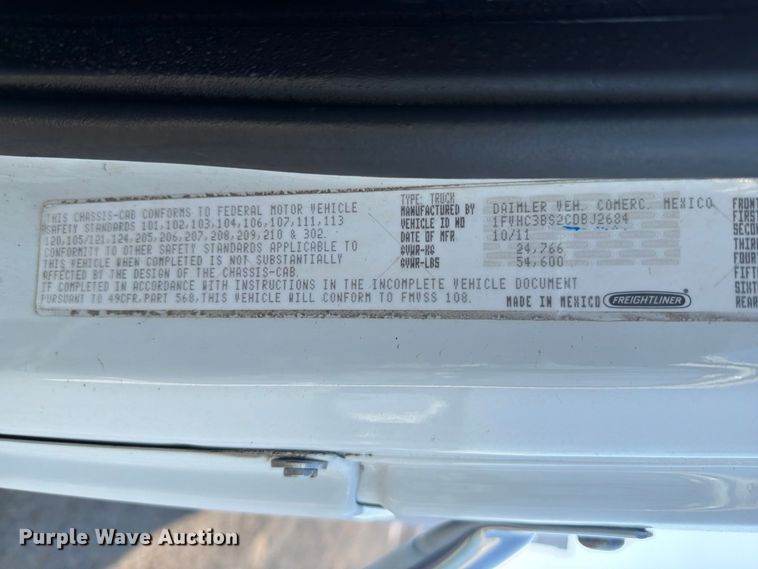 image for item EG9327 2012 Freightliner Business Class M2 Crew Cab crane truck