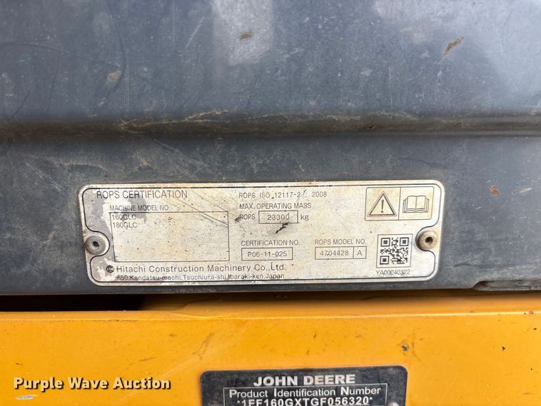 image for item EO4409 2016 John Deere 160G LC excavator