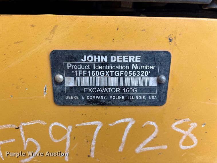 image for item EO4409 2016 John Deere 160G LC excavator