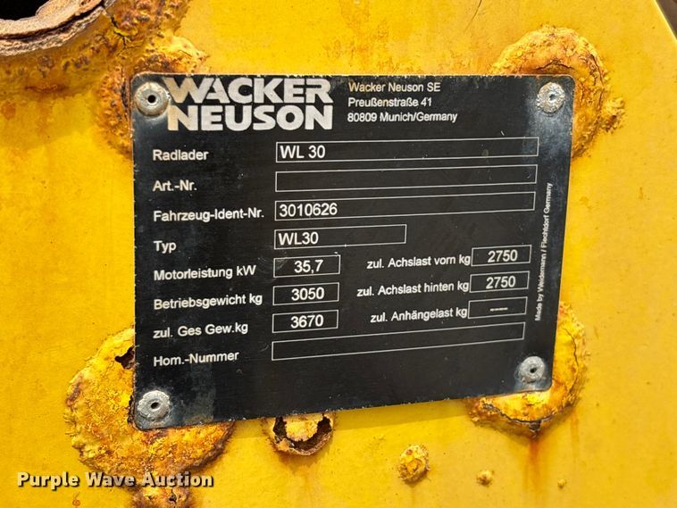 image for item EO4440 2011 Wacker Neuson WL 30 wheel loader