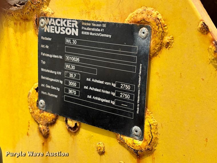 image for item EO4440 2011 Wacker Neuson WL 30 wheel loader