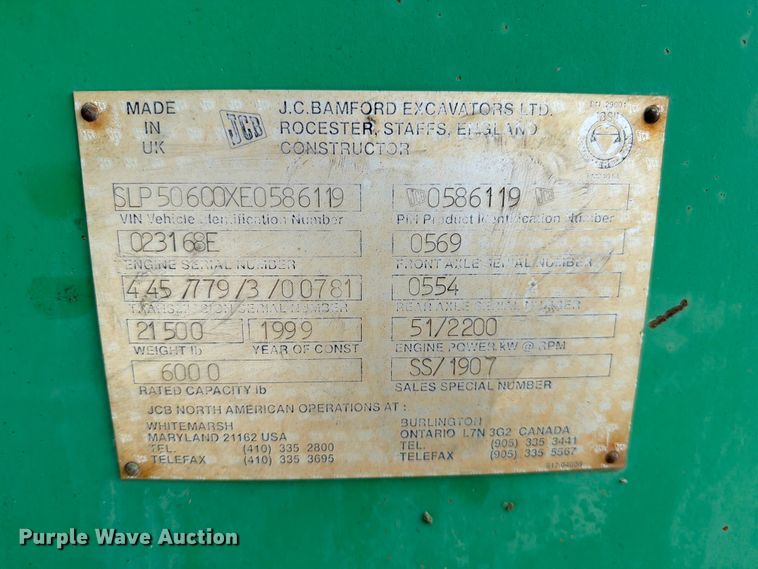 image for item EO8659 1999 JCB 506C telehandler