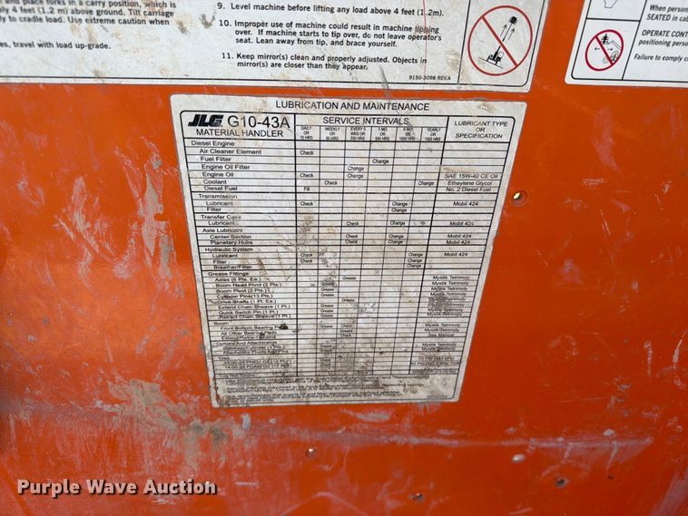 image for item ER1958 JLG G10-43A telehandler cab