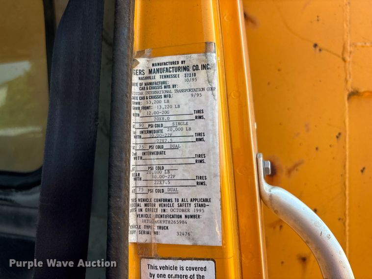 image for item ER3189 1996 International F-2574 dump truck