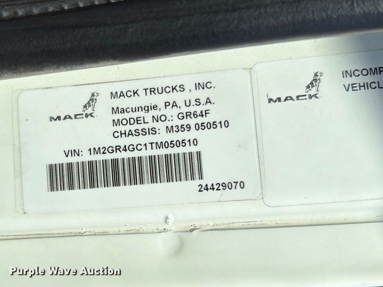 image for item ER3196 2026 Mack Granite dump truck