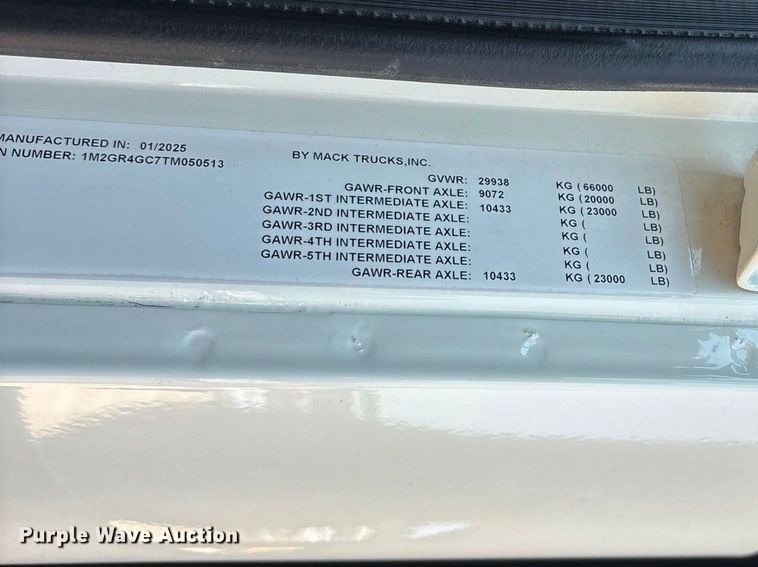 image for item ER3198 2026 Mack Granite dump truck