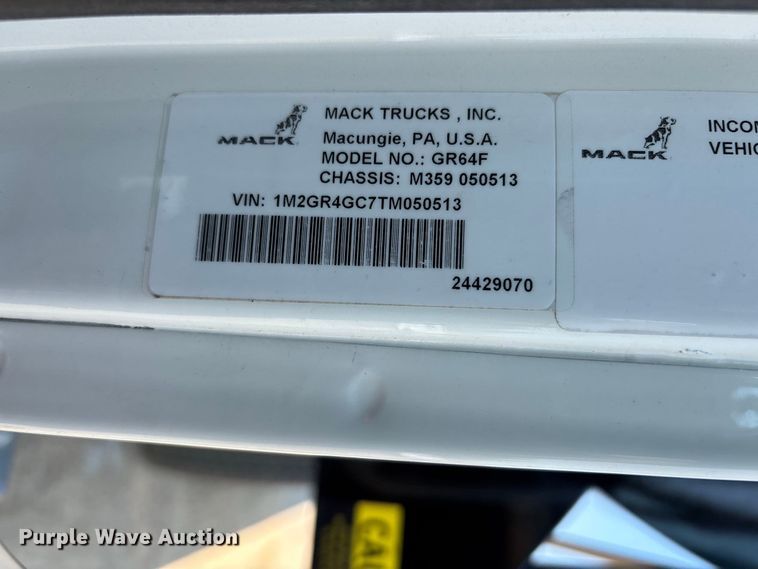 image for item ER3198 2026 Mack Granite dump truck