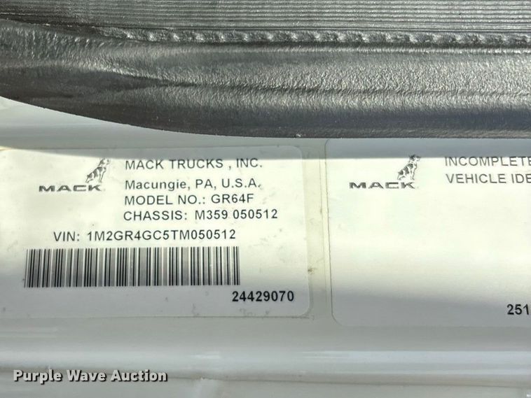 image for item ER3199 2026 Mack Granite dump truck