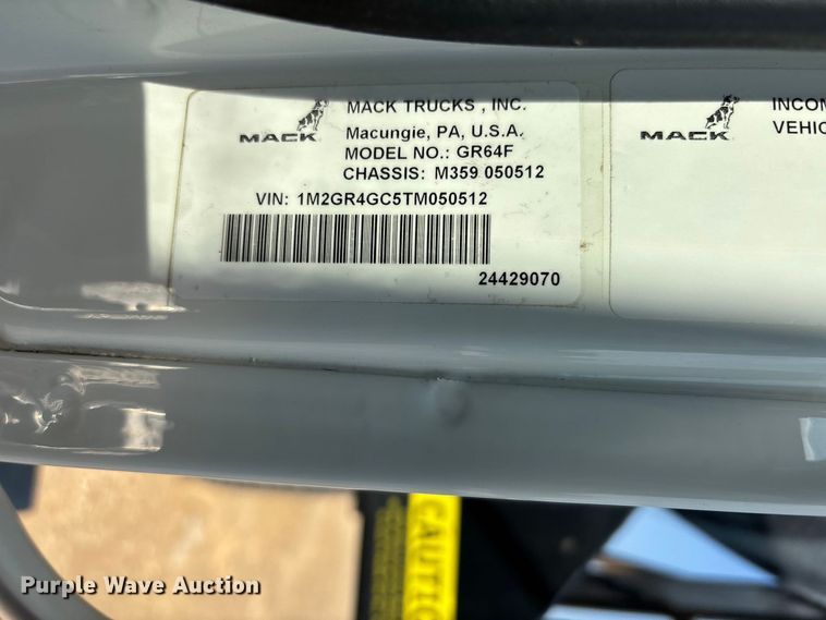image for item ER3199 2026 Mack Granite dump truck