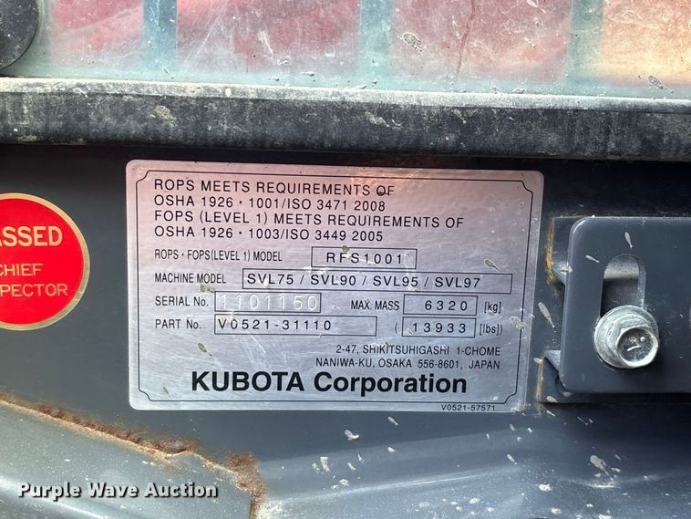 image for item ER3207 2024 Kubota SVL97-2 tracked skid steer loader