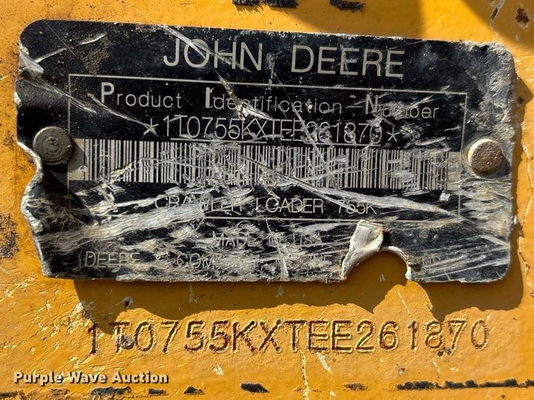 image for item ER3209 2014 John Deere 755K track loader