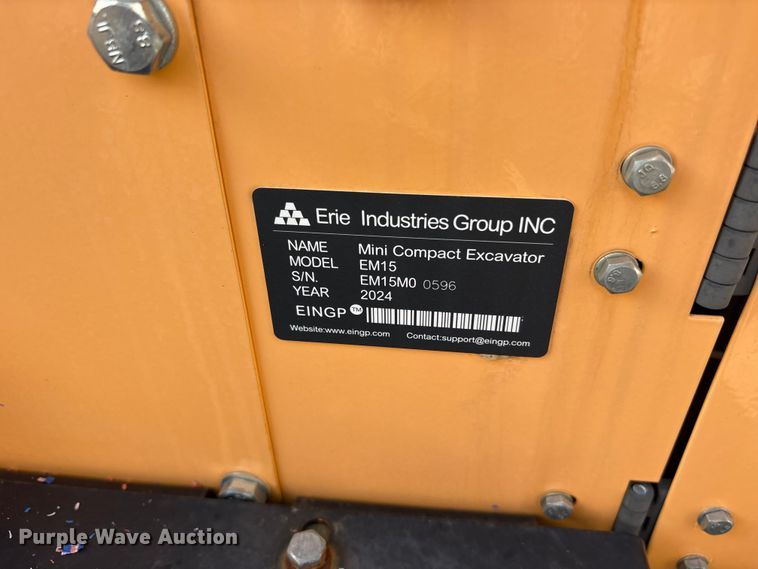 image for item ET0151 2024 Erie EM15 mini excavator