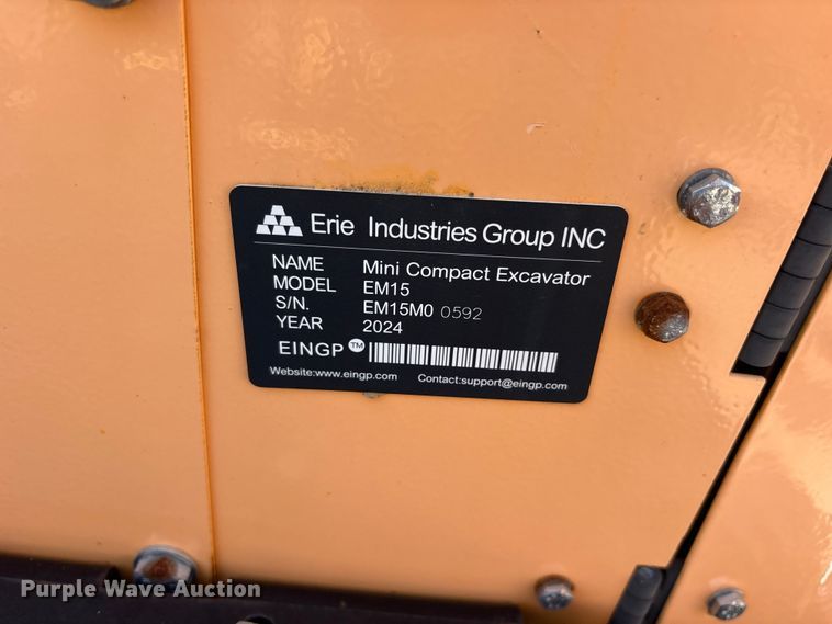 image for item ET0162 2024 Erie EM15 mini excavator