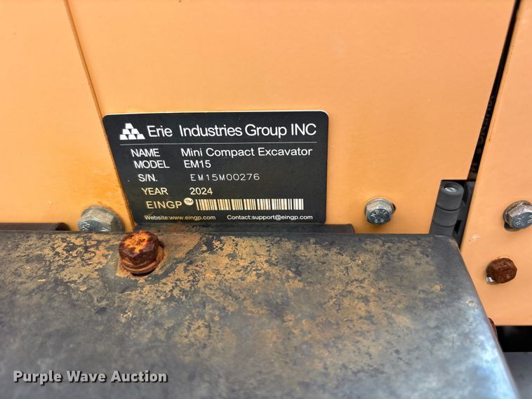 image for item ET0163 2024 Erie EM15 mini excavator