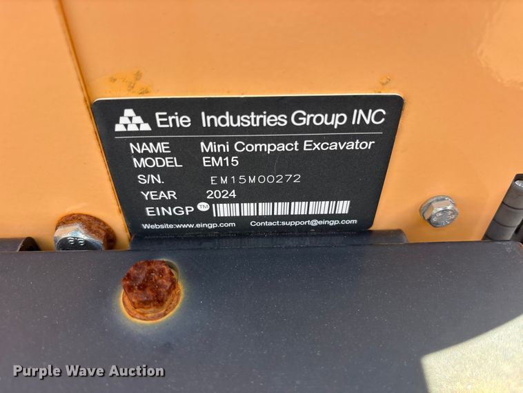 image for item ET0164 2024 Erie EM15 mini excavator