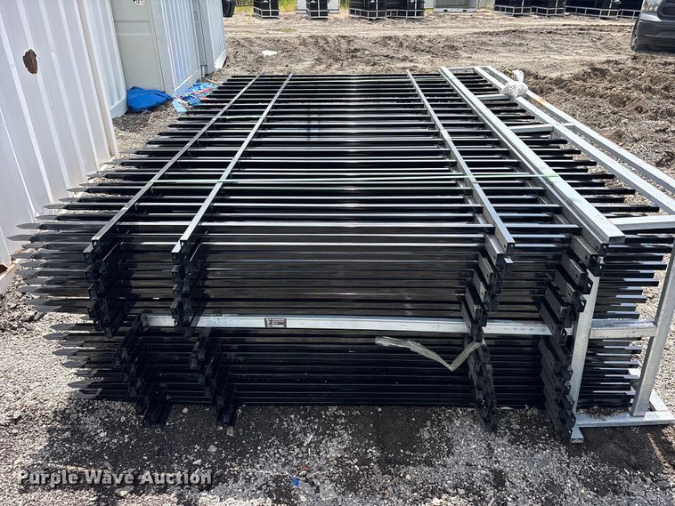 image for item ET0305 (22) 10' Wrought Iron Site Fence 220'