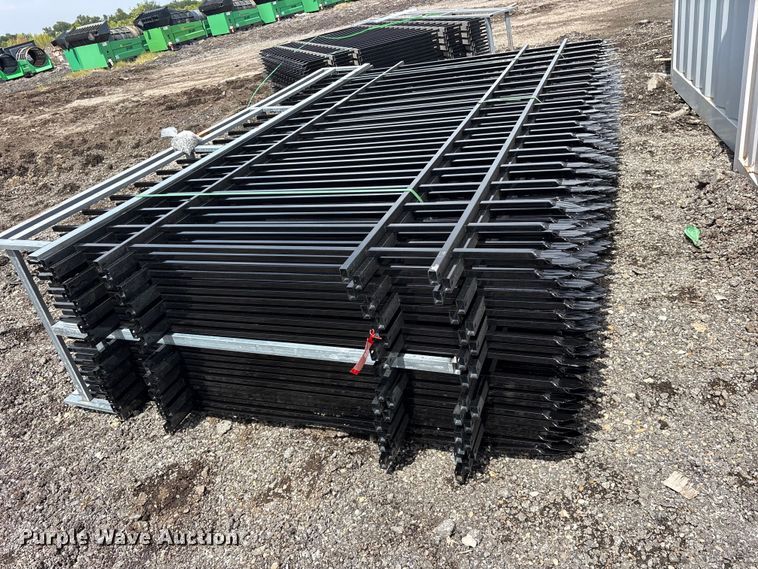 image for item ET0305 (22) 10' Wrought Iron Site Fence 220'