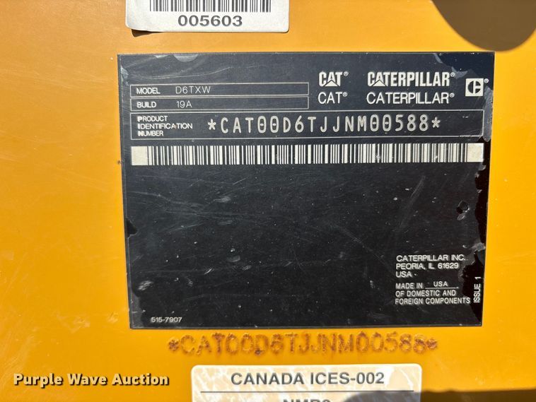 image for item ET0337 2019 Caterpillar D6T XW dozer