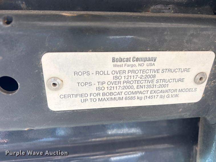 image for item ET0413 2016 Bobcat E26 mini excavator