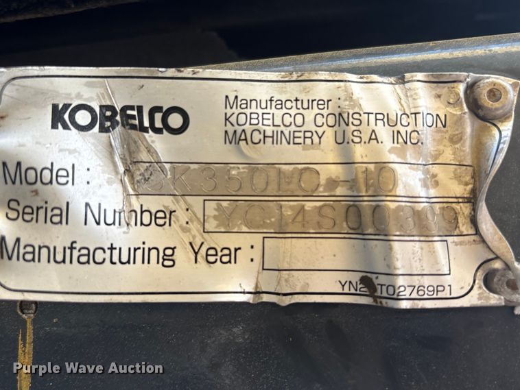 image for item EU0754 1989 Kobelco SK350LC excavator