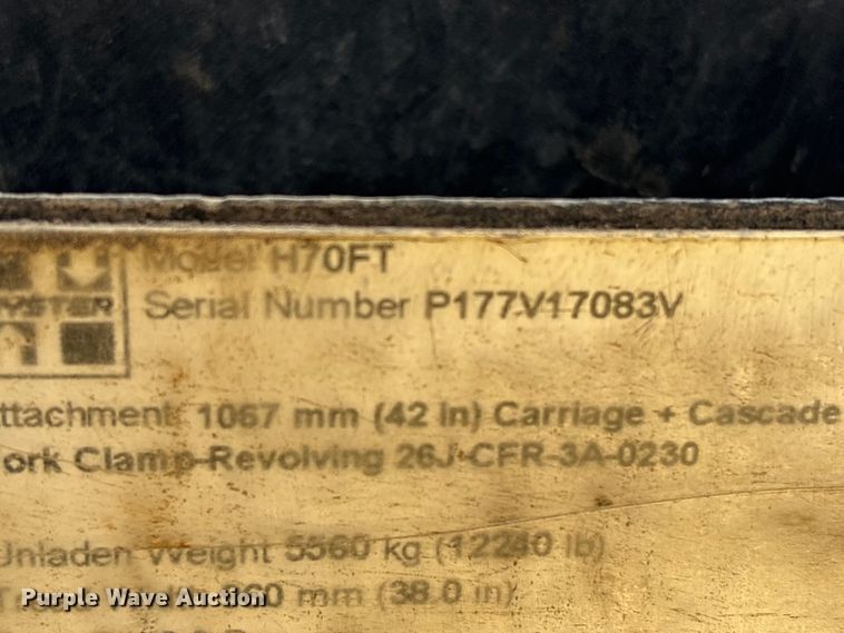image for item EU0755 Hyster F70FT forklift