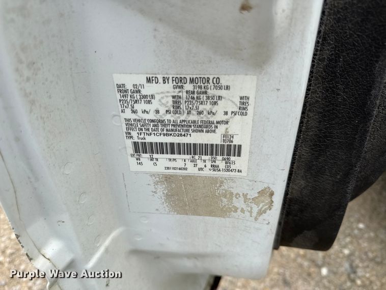 image for item EV6033 2011 Ford F150 XL pickup truck