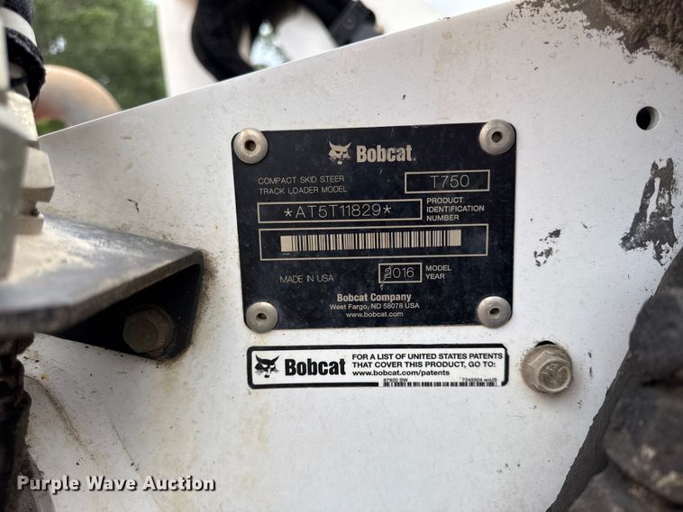 image for item EV6037 2016 Bobcat T750 tracked skid steer loader