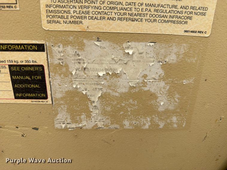 image for item EW2167 Ingersoll Rand air compressor