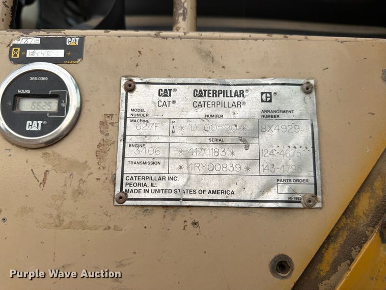 image for item EW2169 1998 Caterpillar 627F scraper