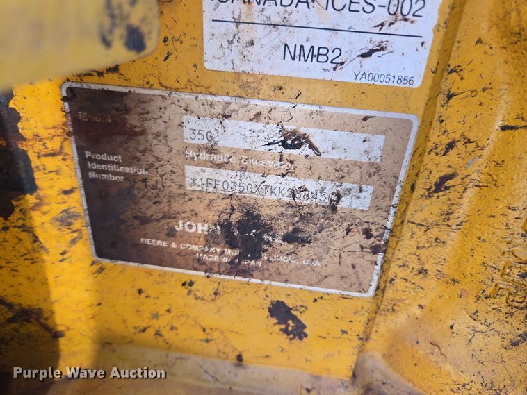 image for item EW8576 2020 John Deere 35G mini excavator
