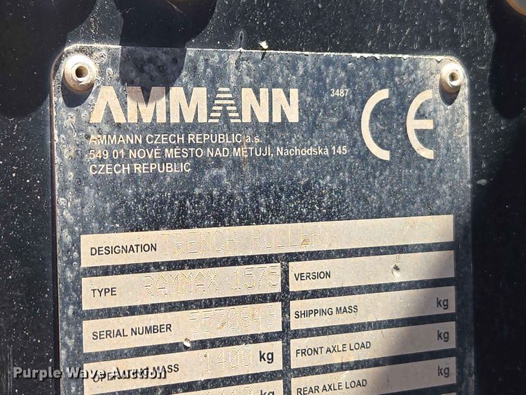 image for item EW8580 2018 AMMANN RAMMAX 1575 trench compactor
