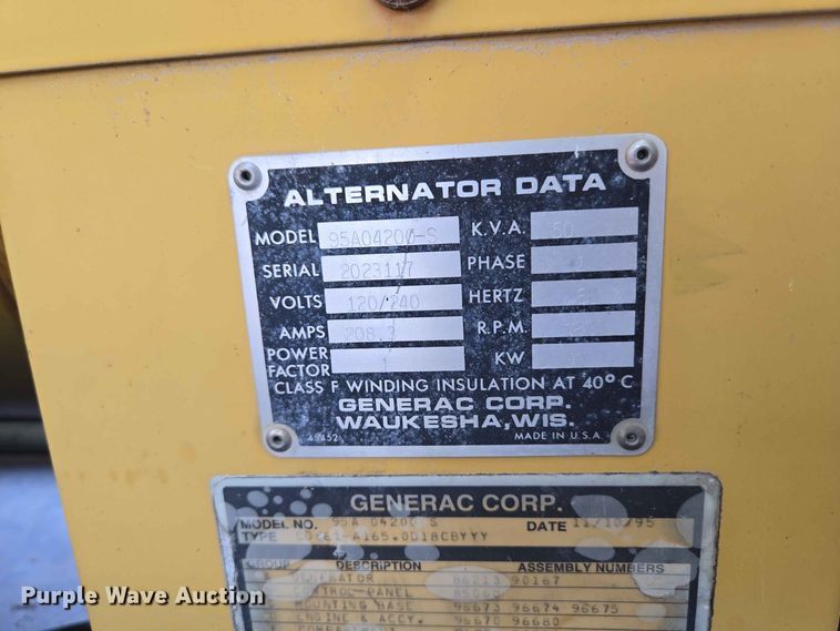 image for item EW8608 Generac 95A 04200 S generator