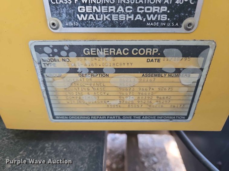 image for item EW8608 Generac 95A 04200 S generator
