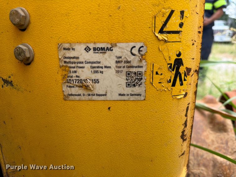 image for item EX2565 2017 Bomag BMP8500 trench compactor