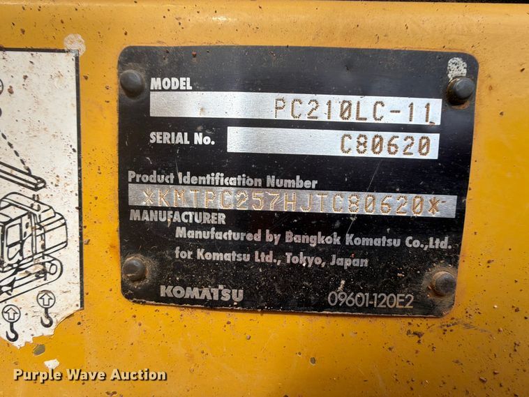 image for item EX2568 2019 Komatsu PC210LC-11 excavator