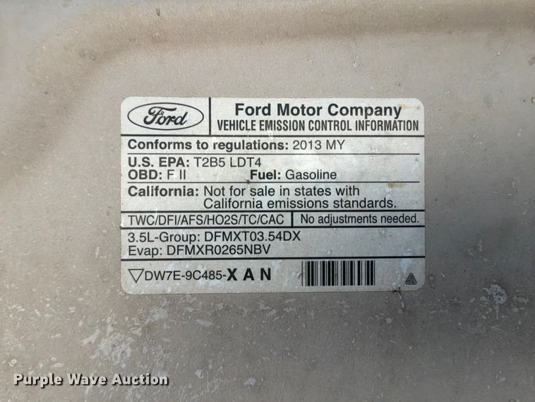 image for item EX2572 2013 Ford F150 Crew Cab pickup truck