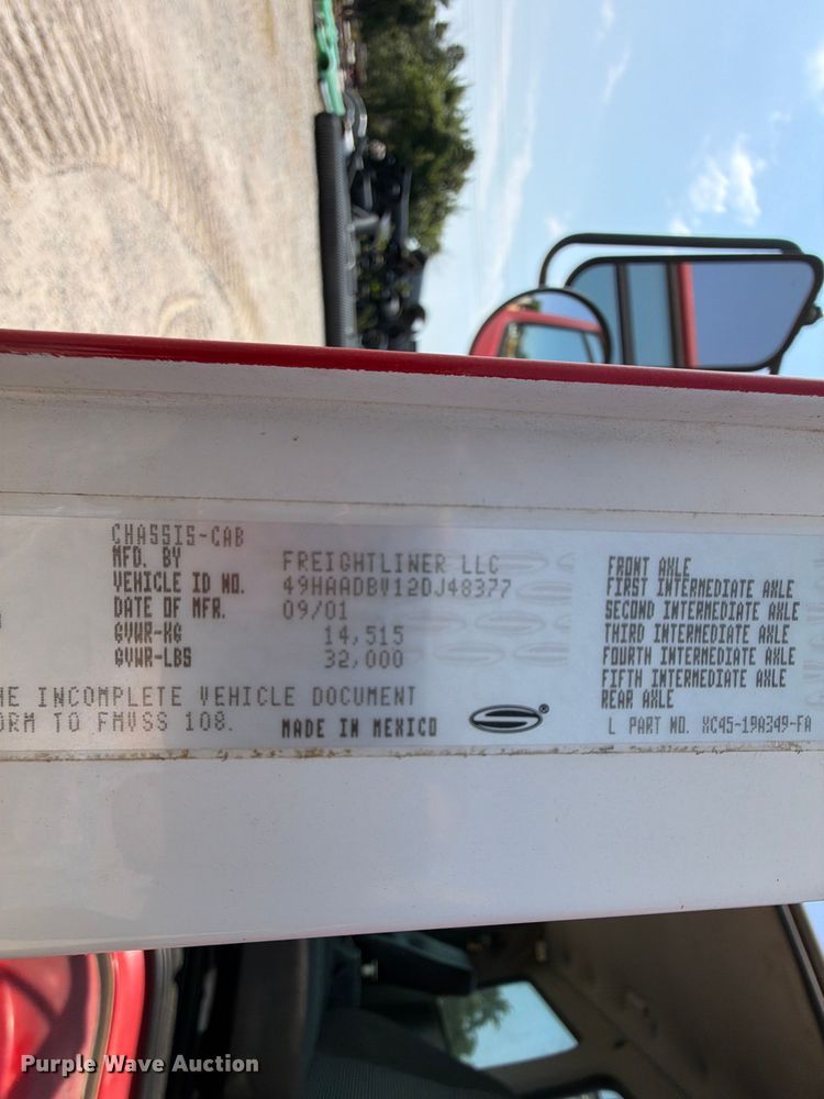 image for item EX2575 2002 Sterling Truck SC8000 street sweeper truck