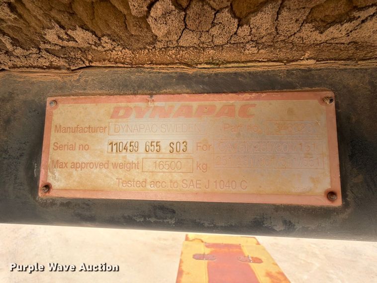 image for item EX2577 1995 Dynapac CA151 single drum roller