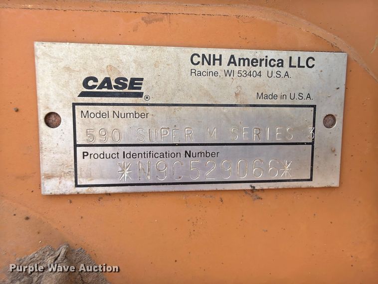 image for item EX2582 2009 Case 590 Super M Series 3 backhoe