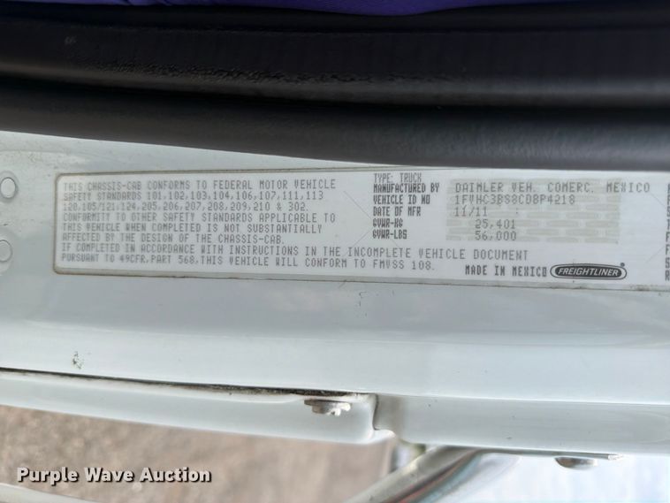 image for item FB4969 2012 Freightliner Business Class M2 Crew Cab Service Truck