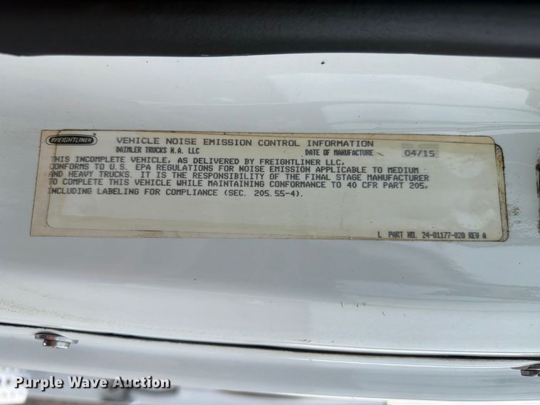 image for item FB4973 2016 Freightliner 108SD Crew Cab crane truck