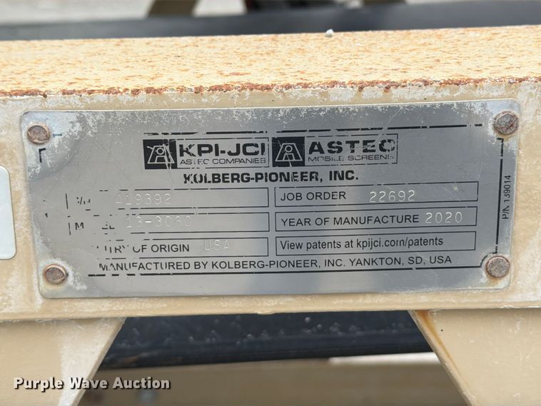 image for item FB5865 2020 Astec 13-3080 conveyor