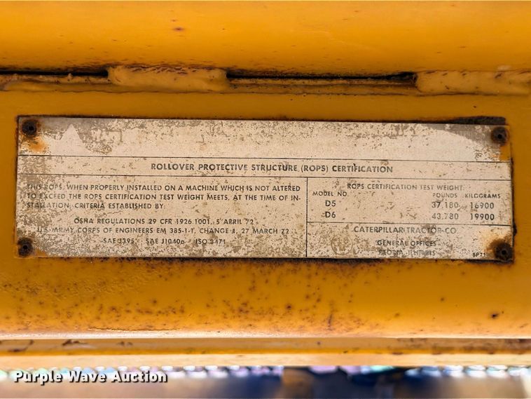 image for item FB8276 1977 Caterpillar D6D dozer
