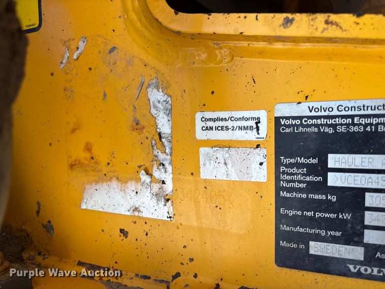 image for item FC1682 2018 Volvo A45G FS articulated haul truck